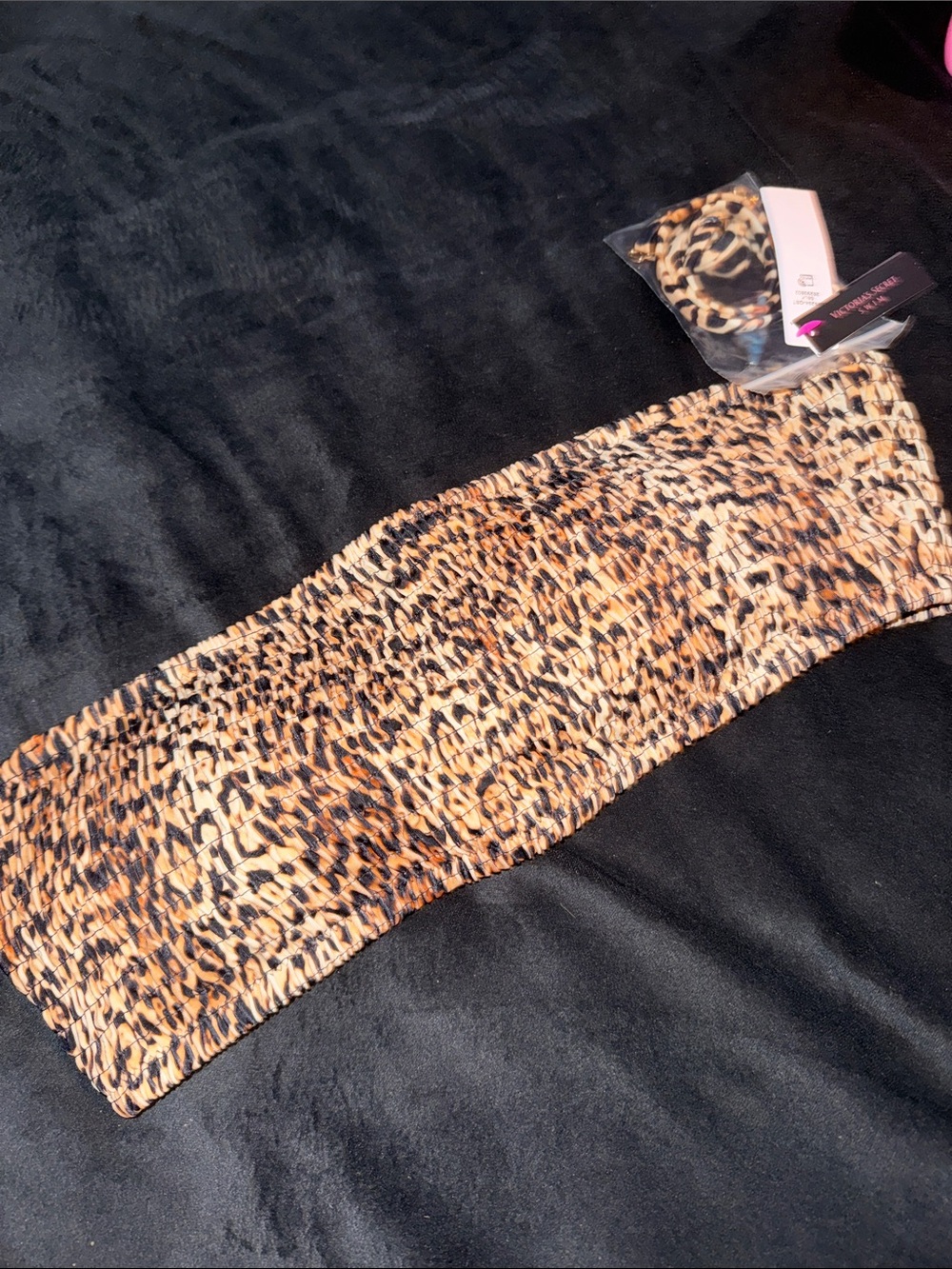 Victorias Secret Swim Leopard Print Tube Top Removable Straps Size XL Resort Sun - Picture 2 of 12